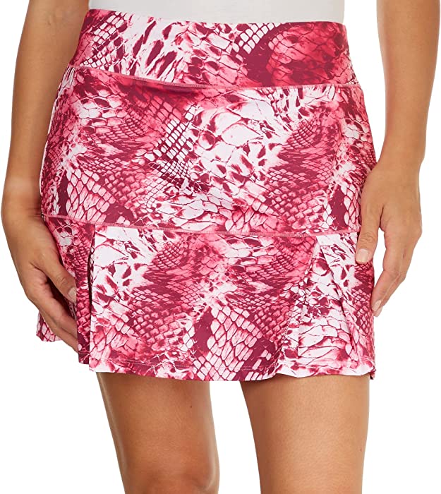 Reel Legends Petite Beach Comber Snakeskin Flounce Skort Large Petite Red