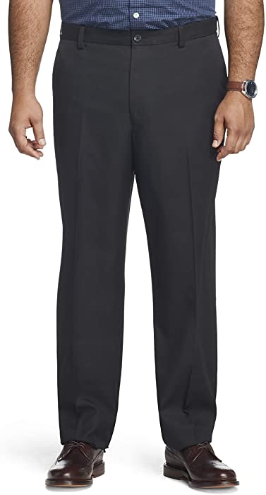 Van Heusen Men's Big & Tall Flat Front Straight Fit Solid Dress Pant