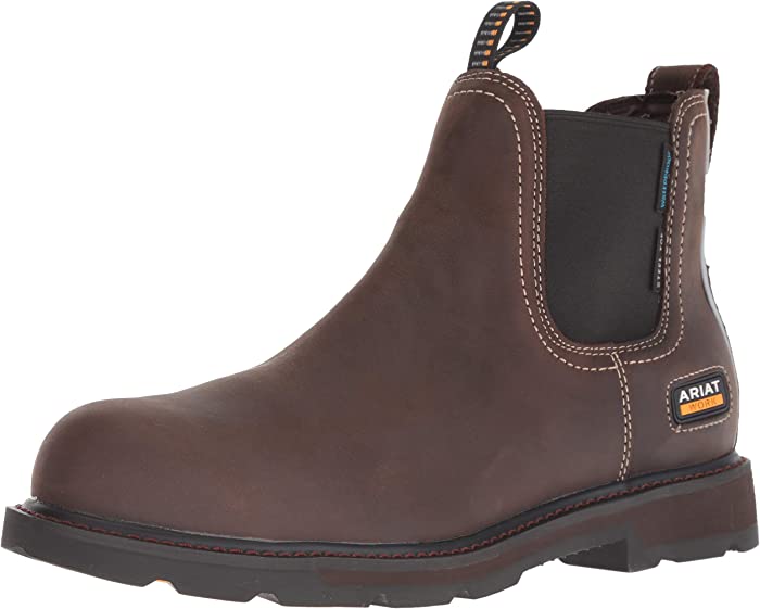 Ariat Groundbreaker Chelsea Waterproof Steel Toe Work Boot – Men’s Leather Boots