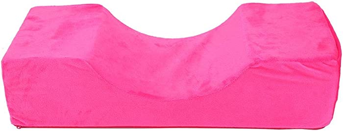 Cushion For Eyelash Extensions Grafting Eyelashes Soft Pads Comfortable Cushion For Makeup Eyelashes Hair Grafting Neck Pillow(Rose Red)