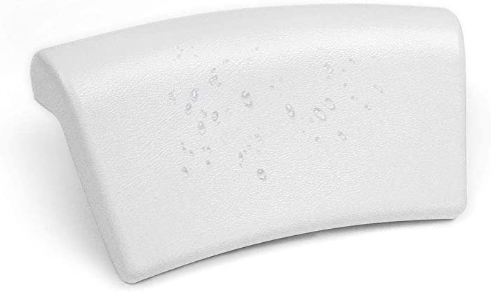 FJZFXKZL Bath Pillow, Bathtub Spa Cushion Cushion Neck Back Support Foam Comfort PU Bathtub Bath Cushion with Non-Slip Suction Cap Bath Decor (Farbe : White)