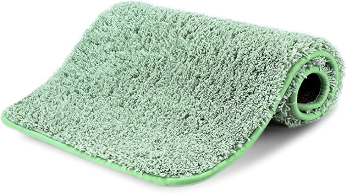 EGYPHY Luxury Shaggy Bathroom Rug Soft Thick Plush Rugs Absorbent Microfiber Bathroom Mat Machine Washable Bath Rug for Tub Shower, Bathtub and Bath Room (Green, 17x24)