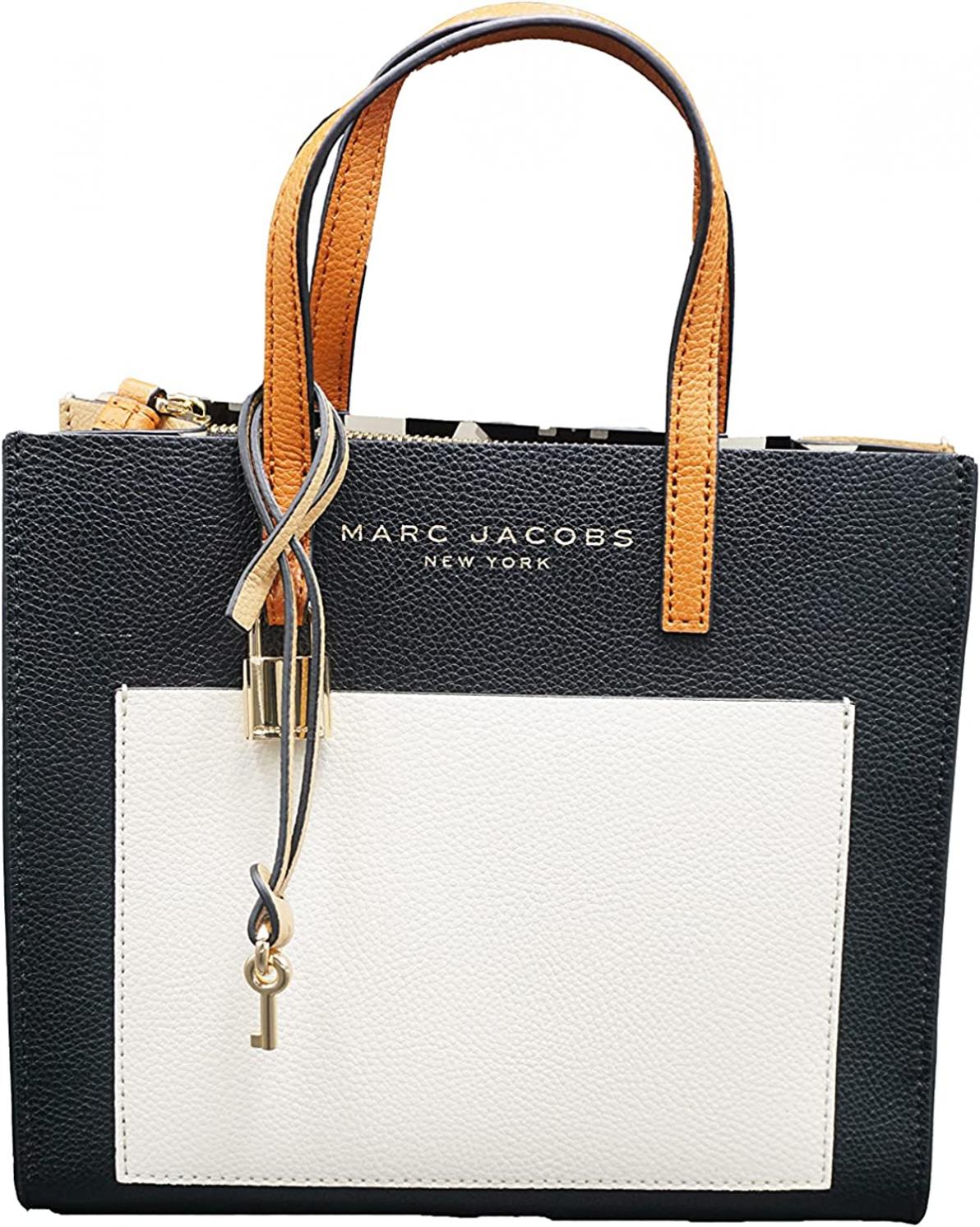 Marc Jacobs M0016132 Smoked Almond/Gold Hardware Women's Grind Colorblocked Mini Tote Bag