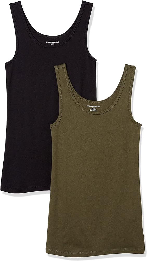 Amazon Essentials Women's Slim-Fit Tank, Pack of 2