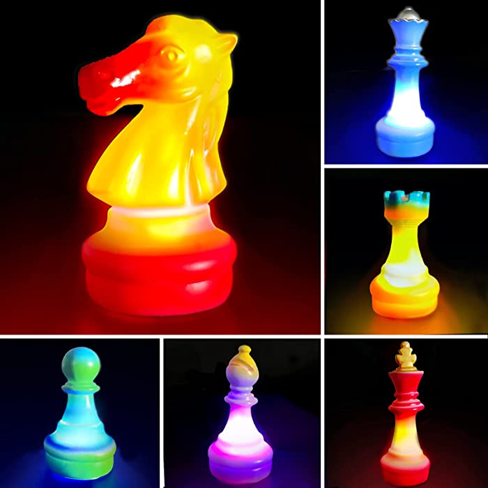 BOSOZOKU 6 Packs Light up Baby Bath Toy, Educational Baby Bath Toys for Kids,Floating Lignt-up Colourful Chess Toy for Baby Toddler Infant Bathtub Play, Sensory Baby Toys for Baby