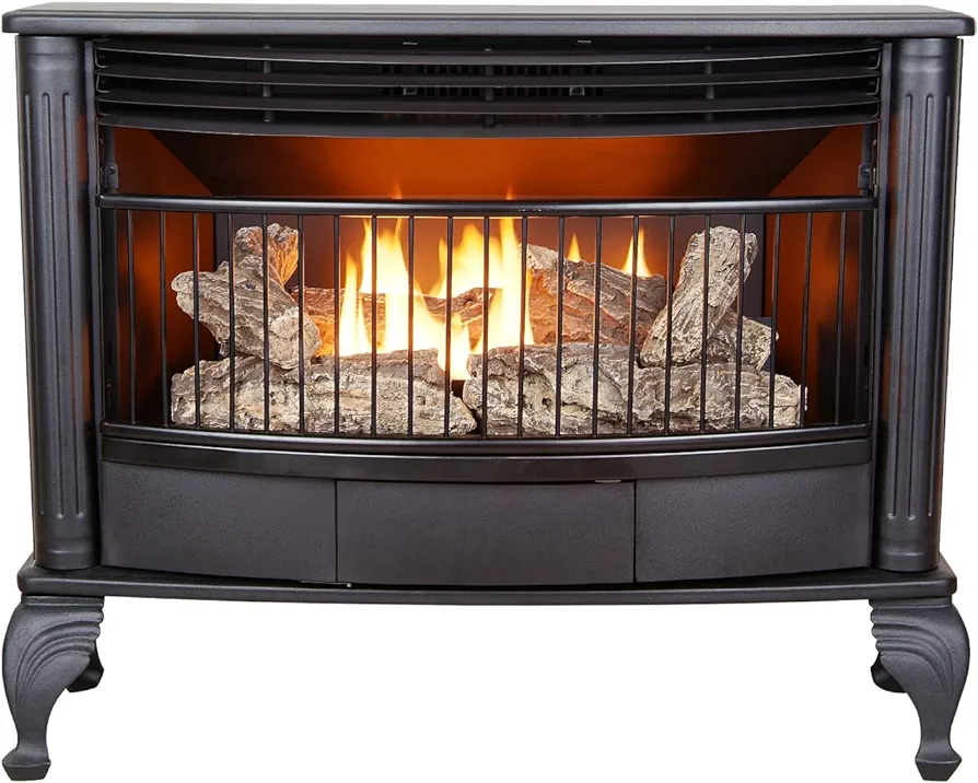 ProCom QNSD250T-R Vent Free Dual Fuel Stove, Freestanding Fireplace and Indoor Space Heater, Use with Natural Gas or Liquid Propane, Heats up to 1,100 Square Feet, 25,000 BTU, Refurbished