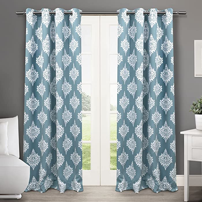 Exclusive Home Curtains Medallion Panel Pair, 54x96, Teal, 2 Count