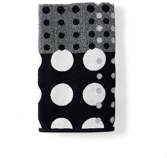 DKNY Dots 100% Cotton Bath Towel, 27W x 54L, Grey