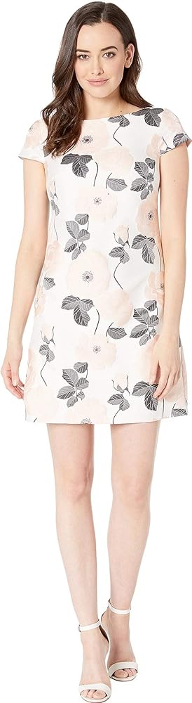 Vince Camuto Cap Sleeve Jacquard Shift Dress