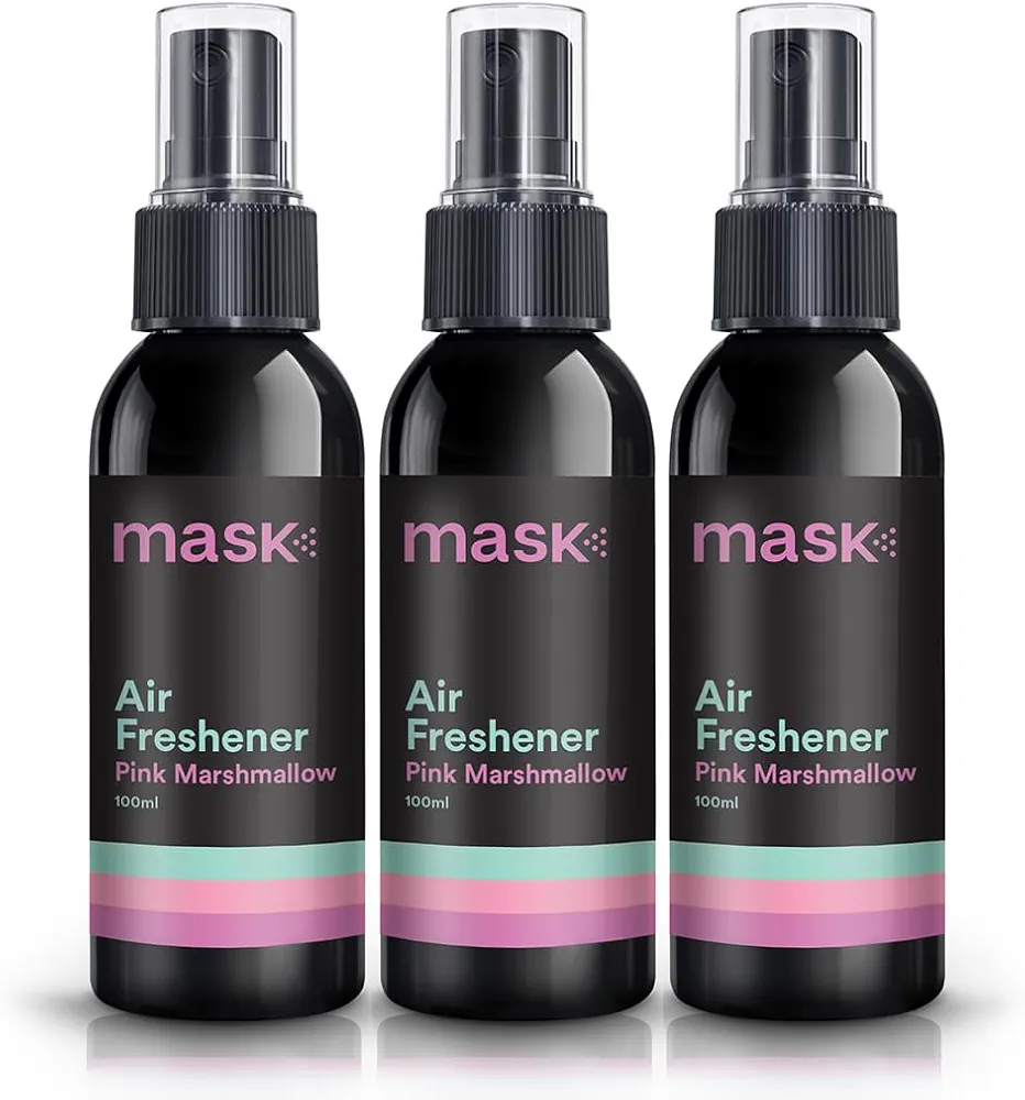 Mask - Air Freshener Spray, Bathroom Deodorizer, Travel Size Air Freshener, Long Lasting, Strong Odor Eliminator, Pet Odor Eliminator, Room Deodorizer, 10.2 Fl Oz, Marshmallow, Pack of 3