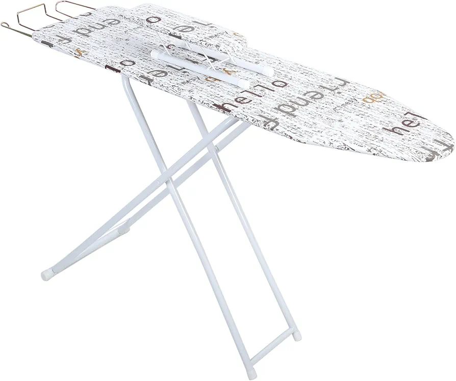 Ironing Board, Compact and Space Saver Foldable Ironing Board, Adjustable Height, Extended Ironing Board Outside with Heat-Resistant Cover for Dorm, Laundry Room, or Small Spaces, 42 inch Wh