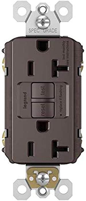 Legrand radiant Self-Test GFCI Outlet, 20 Amp, Safe for Kids, Tamper Resistant Outlets, Brown, 2097TRCCD4