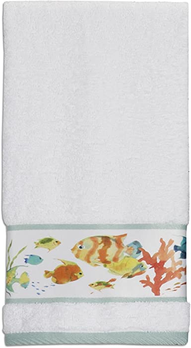 Creative Bath Products Rainbow Fish Hand Towel, 27" x 16"