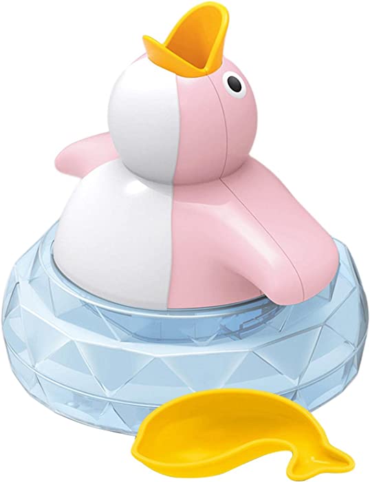 Esquirla Cute Floating Penguin Bath Toy with Music and LED Light Bathroom Shower Water Toy Bathtime Toys Infant Bath Toy for Babies Kids Toddlers, Pink