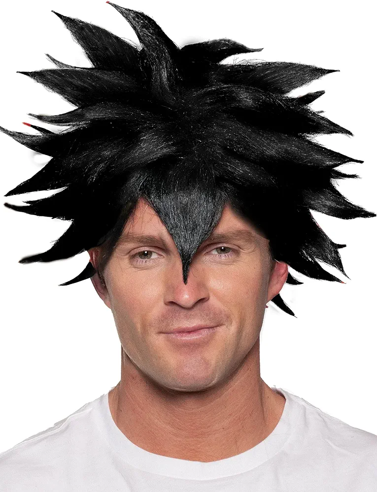 UNDERWRAPS Men's Officially Licensed Crunchyroll Anime Black Spiky Wig