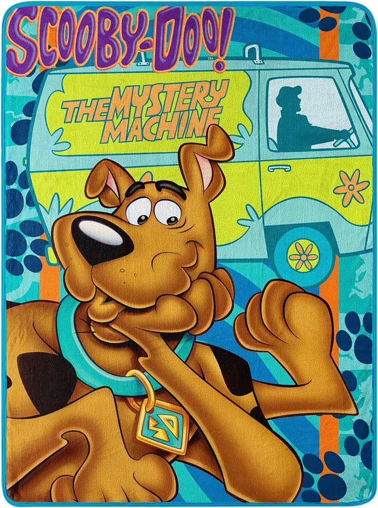 Northwest Scooby Doo Micro Raschel Throw Blanket, 46" x 60", Whole Gang