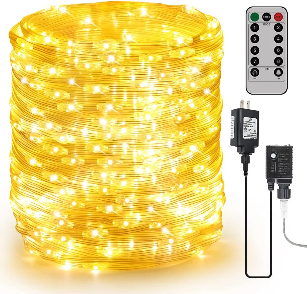 Ultra Long LED String Lights - 328ft 1000LEDs 8 Modes Dimmable Fairy Lights, Waterproof UL Listed Plug Copper Wire with Clear Casing and Remote Control for Room, Patio, Wedding, Party (Upgraded)