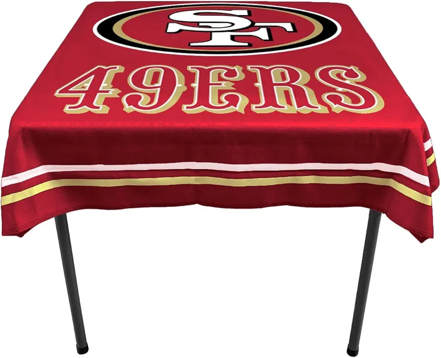 WinCraft San Francisco 49ers Logo Tablecloth and Square Table Cover Overlay