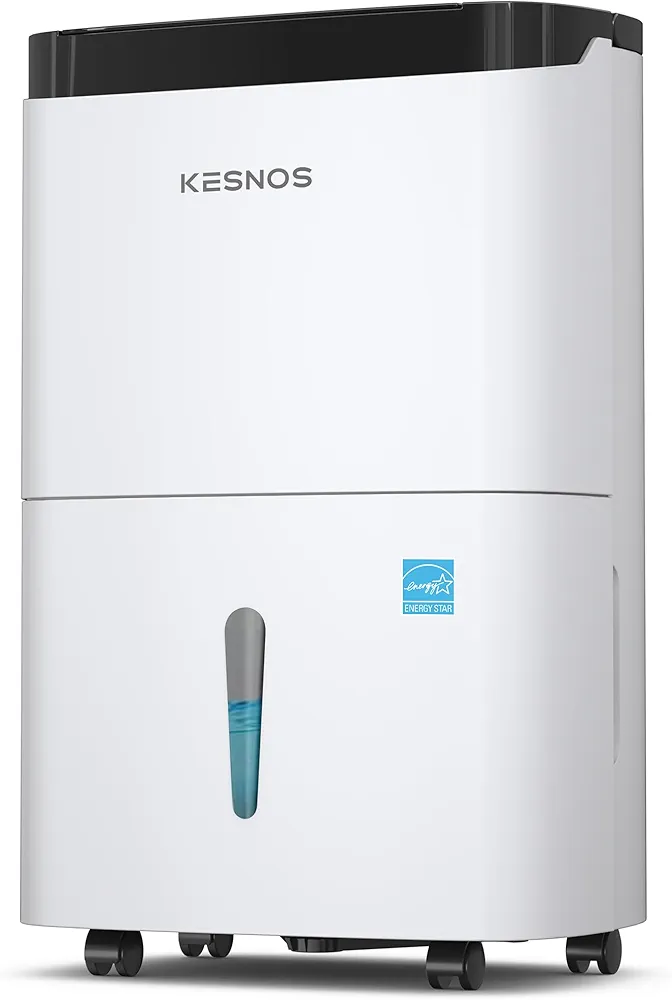 Kesnos 150 Pint Energy Star Dehumidifier for Space Up to 7,000 Sq. Ft. - Dehumidifier for Basement with Self-Drying, Drain Hose and 1.85 Gal Water Tank, Handles, Ideal for Home, Large Rooms, Offices