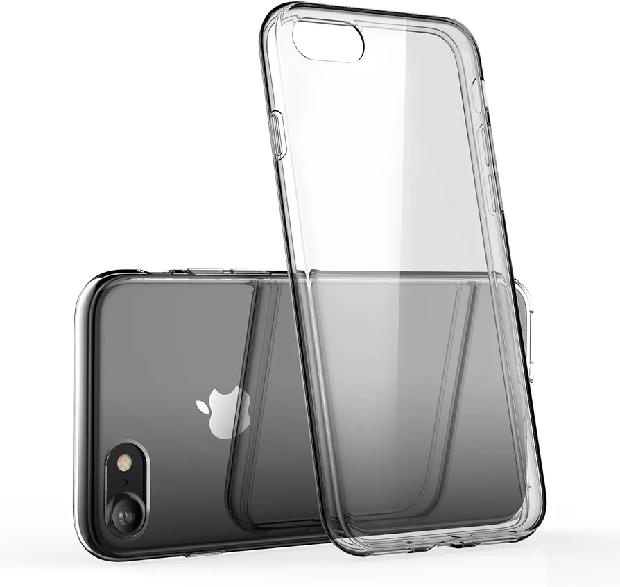 Transparent Clear Case for iPhone 7 / iPhone 8 / iPhone SE 2nd Generation, MATTE Shockproof Ultra Slim Fit Silicone TPU Soft Gel Rubber Cover Protective Back Bumper