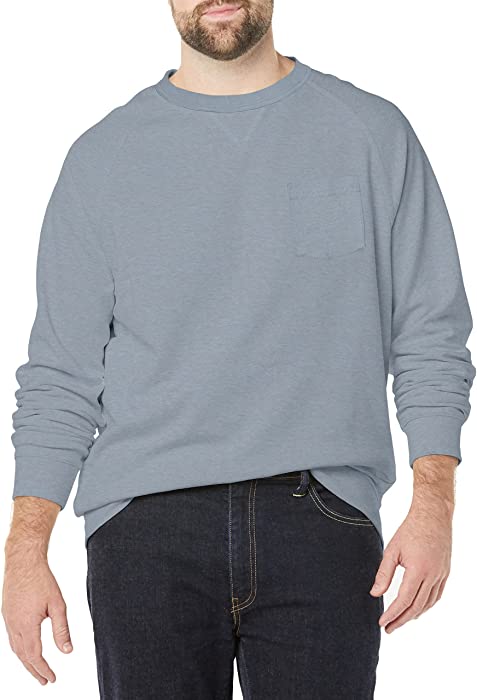 Van Heusen Men's Big and Tall Essential Long Sleeve Ponte Crewneck Sweatshirt