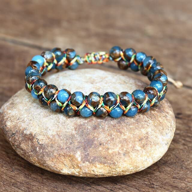 Natural Stone Beaded Wrap Bracelets Femme Cloisonne String Braided Yoga Friendship Bracelet Bangle Bohemian Jewelery