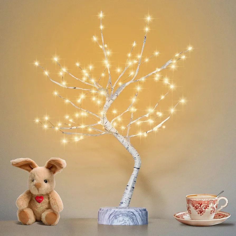 OTAVILEM Room Decor, 20" 108 LED Twinkling Tree Lamp, DIY Artificial Tree Lamp, Battery/USB Operated, Tabletop Bonsai Tree Light for Living Room Bedroom Christmas Home Gifts House Decor