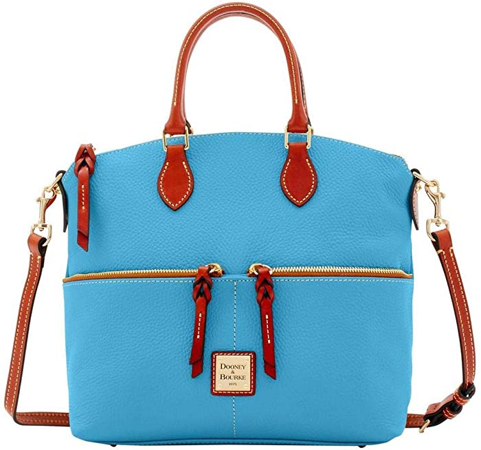 Dooney & Bourke Pebble Double Pocket Satchel Sky Blue