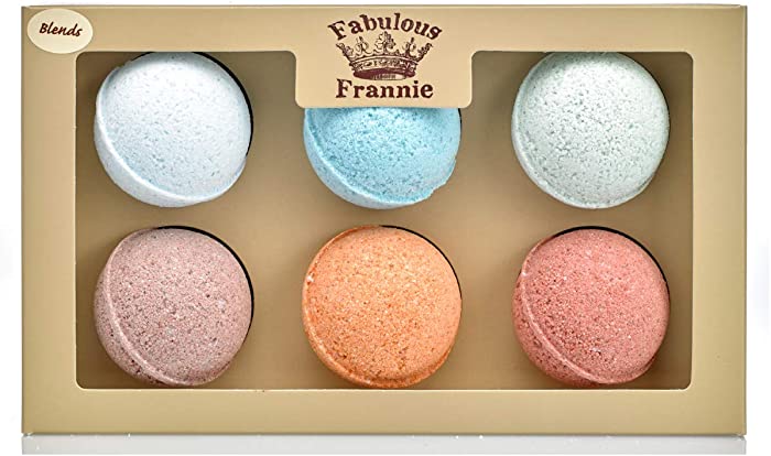 Fabulous Frannie Family Favorites Bath Bomb Blends Wellness Gift Set Pure Essential Oil, Coconut Oil, Witch Hazel, Ultra Plush Spa Fizzies to Moisturize Skin 2.75oz