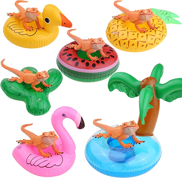 YUYUSO 6 Pack Bearded Dragon Lizard Bathe Float Bathtub Toy Enjoy The Bath Time with Bearded Dragon