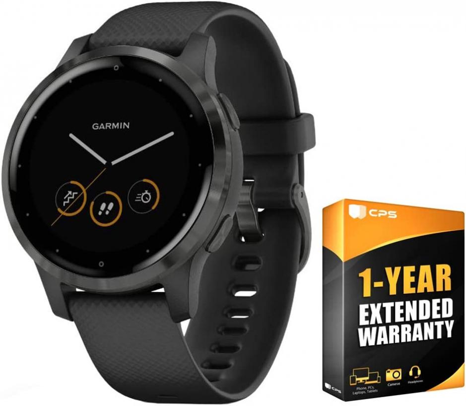 Garmin Vivoactive 4S GPS Smartwatch with Music & Fitness Activity Tracker & Health Monitor Apps (Black/Slate) 010-02172-11 4 S Bundle with Support Extension