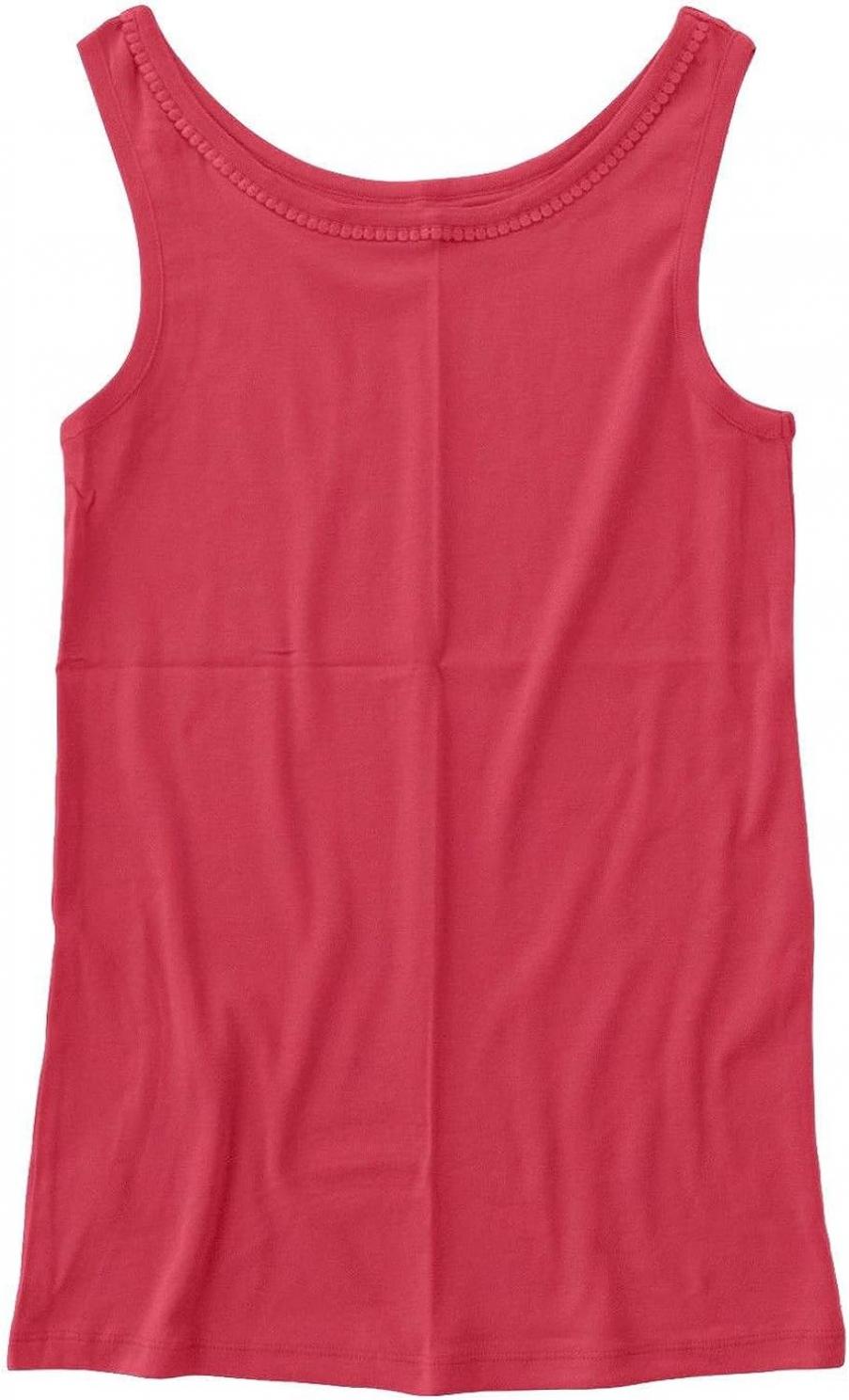 Ann Taylor LOFT - Women's - Solid Colors - Interlock Cotton Pom Pom Tank Top