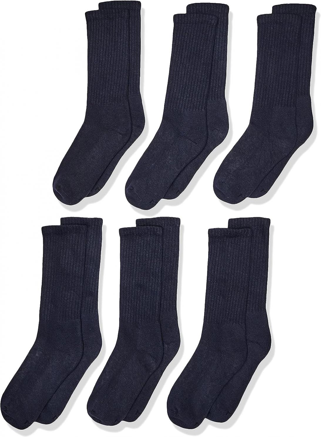 Jefferies Socks Boys' Little Seamless Half Cushion Sport Crew Socks 6 Pair Pack