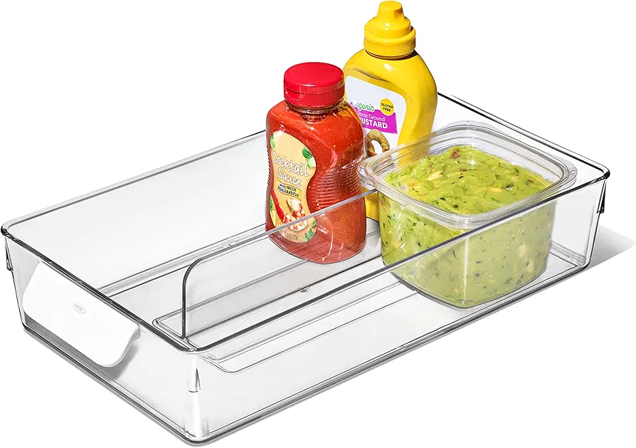 OXO Refrigerator Adjustable Storage Bin, Clear