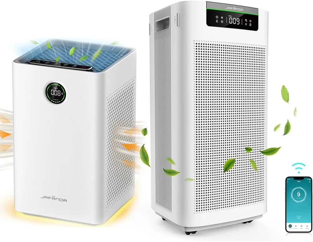 2PCS Jafända Air Purifiers for Home Large Room, One for Bedroom Up To 1190ft², One for Big House Large Room Up To 3800ft²