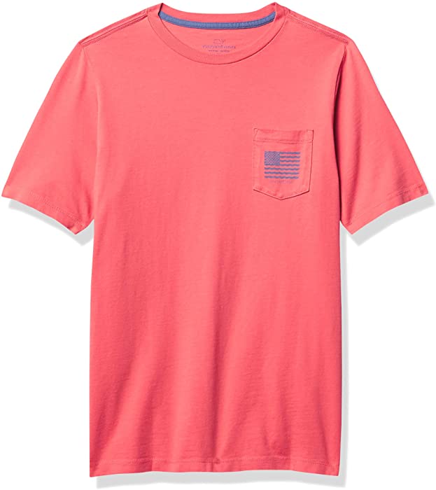 vineyard vines Boys' Short Sleeve Waves Flag Pocket Tee