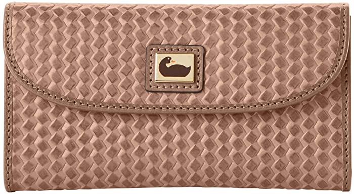 Dooney and Bourke Camden Woven Continental Clutch Putty