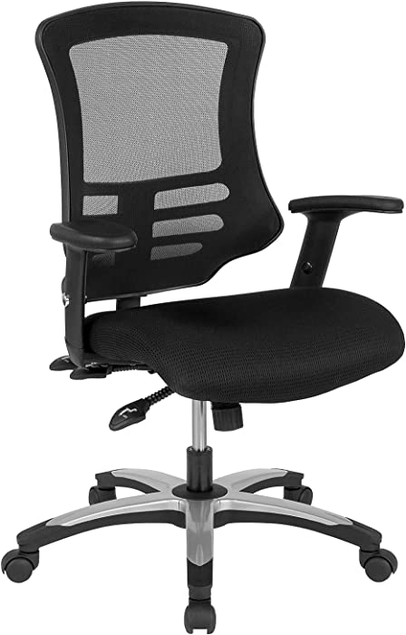 Flash Furniture High Back Black Mesh Multifunction Executive Swivel Ergonomic Office Chair with Molded Foam Seat and Adjustable Arms