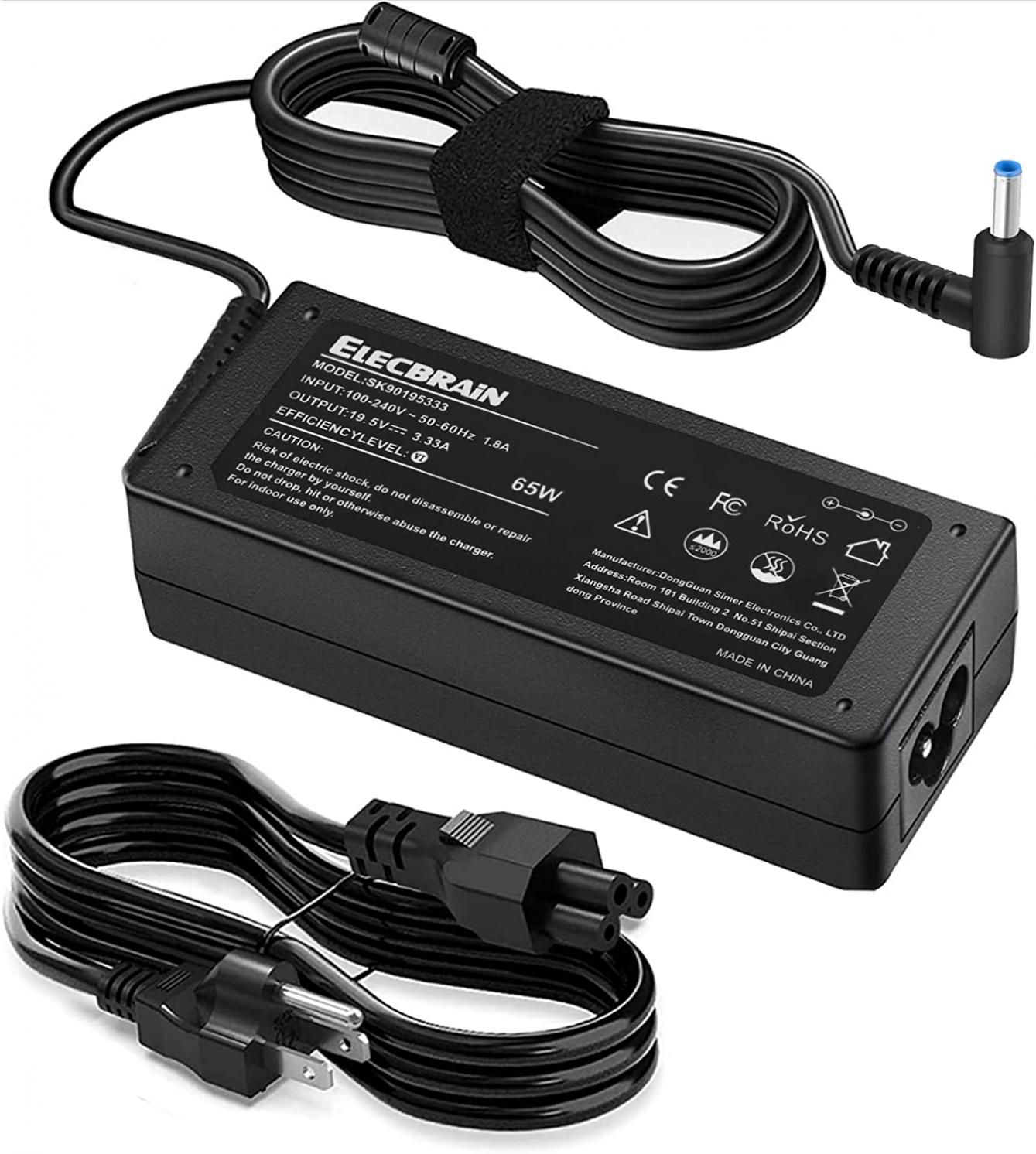 19.5V 3.33A AC Adapter Charger for HP 15-F009WM 15-F023WM 15-F039WM 15-F059WM 15-g073nr F9H92UA 15-g074nr Laptop 4.5/3.0mm Power Supply with Cord