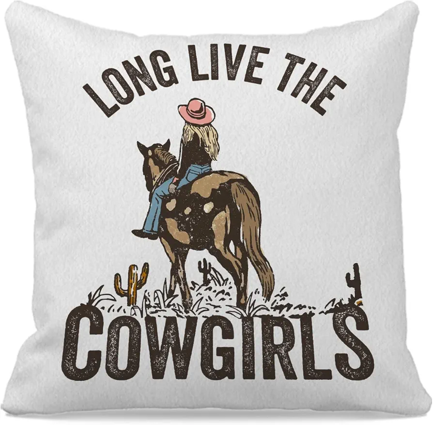 Western Throw Pillows Covers 18x18,Country Room Decor for Teen Girls,Cowgirl Room Decor,Western Room Decor for Teen Girls