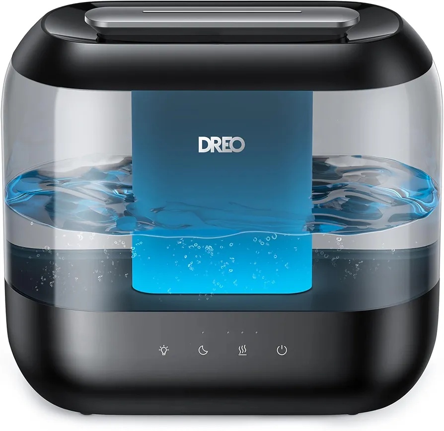 Dreo Humidifiers for Bedroom, Top Fill 4L Supersized Cool Mist Humidifier with Oil Diffuser and Nightlight, 32H Runtime, Quiet Ultrasonic Humidifiers for Home, Large Room, Baby Nursery and Plants