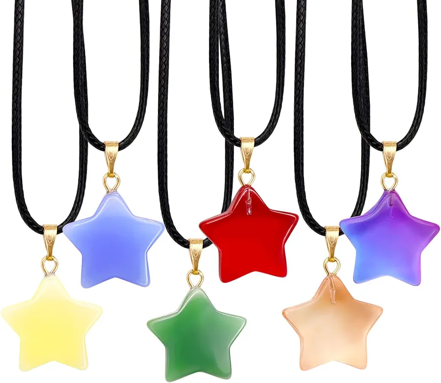 Omlisca Star Pendent Necklace 12 Pack Star Space Party Favors School Classroom Rewards Decor Exchange Goodie Bags Fillers for Women Birthday Valentines Day Party Supplies Carnival Decorations