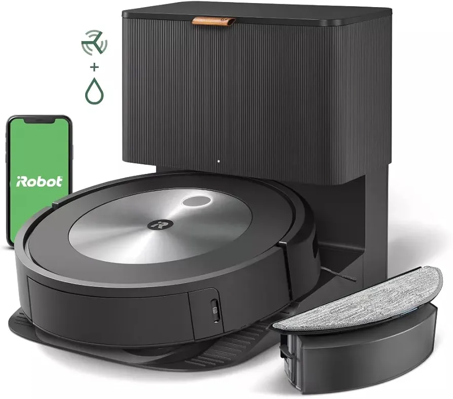 iRobot Roomba Combo j+ Series Self-Emptying Robot Vacuum, Clean by Room with Smart Mapping, Avoids Obstacles, Empties Itself for 60 Days, Mop Identifies, Works with Alexa, with MTC Microfiber Cloth