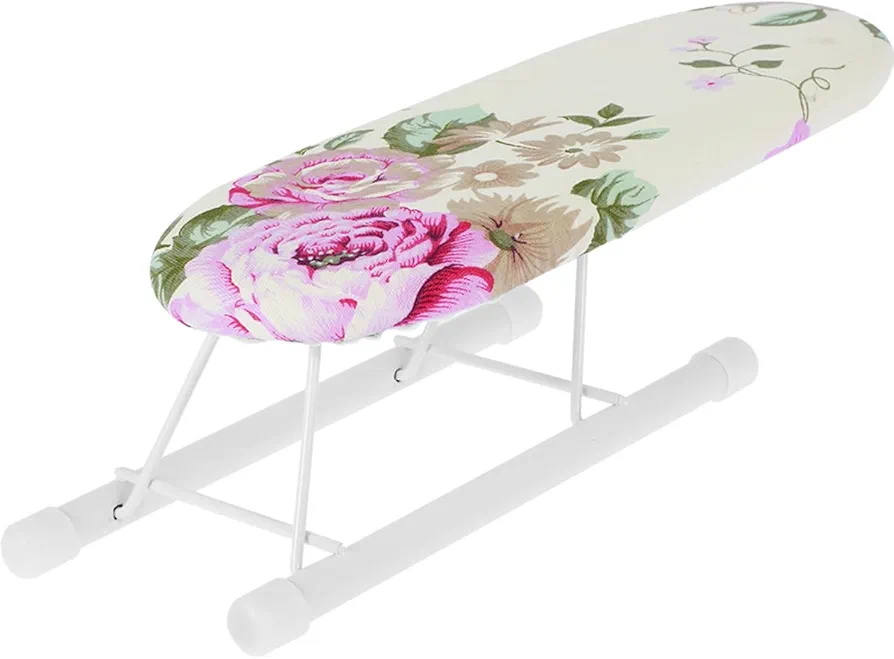 Tabletop Ironing Board Small Ironing Board with Non-Slip Folding Feet Portable Ironing Board with Heat Resistant Pad Space Saving Foldable Iron Board for Sewing Craft Room 10.2x4.3x3.1 inch