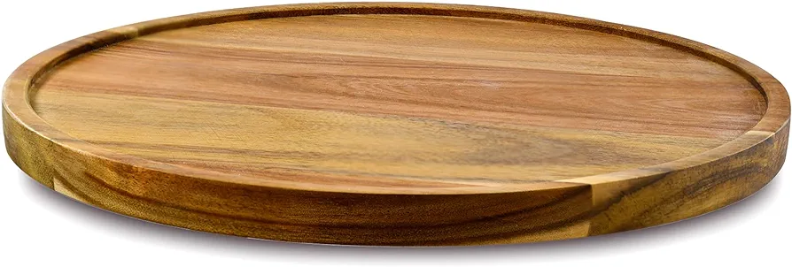 10" Acacia Wood Lazy Susan Organizer Kitchen Turntable for Cabinet Pantry Table Organization