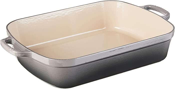 Le Creuset Enameled Cast Iron Signature Rectangular Roaster, 5.25 qt. (11.7" x 16.8") , Oyster