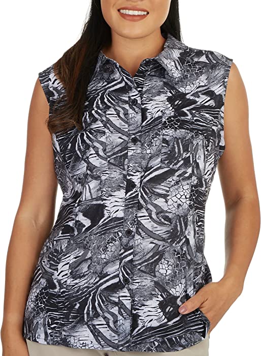 Reel Legends Womens Mariner Woven Sleeveless Top