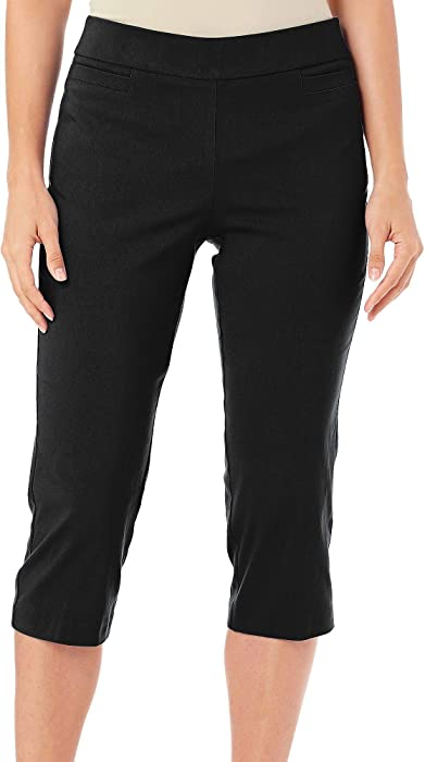 Coral Bay Womens Elastic Waist Millennium Capris