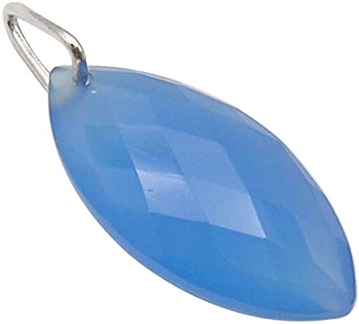 SilverStarJewel Solid Sterling Silver Chalcedony Pendant 1.1" Jewelery Gift