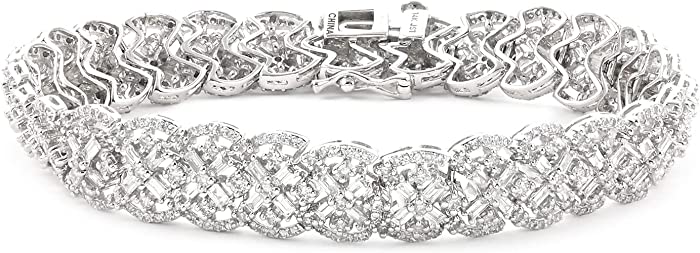 Shop LC Wedding Gifts 14K White Gold Diamond Bracelet for Her Size 7.25" Ct 5.2 G-H Color I3